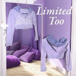 Limited Too l Little Girl’s Zip-up Fuzzy Hoodie, Jacket l Lavender l M l EUC